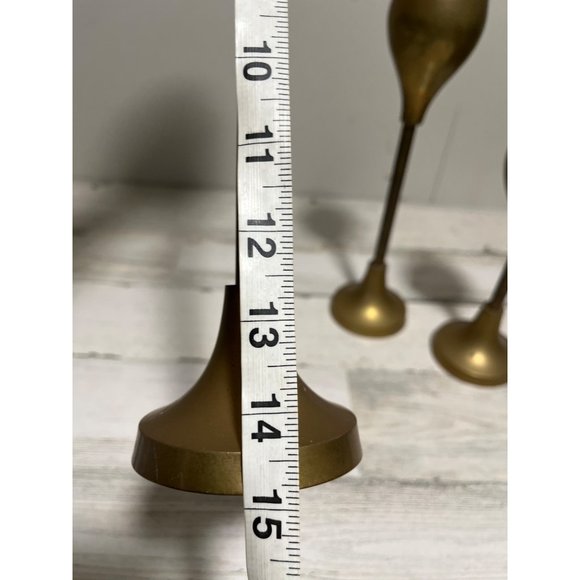 Vintage Solid Brass Candlesticks - Set of Three - Candle  Set of three solid brass candlesticks